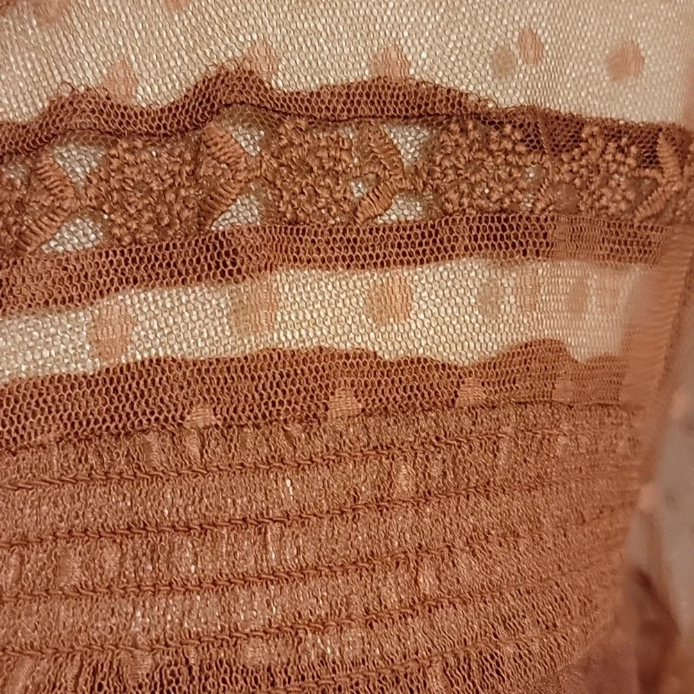 Sweet Wanderer Rust Mini Dress with Sheer Puff Sleeves